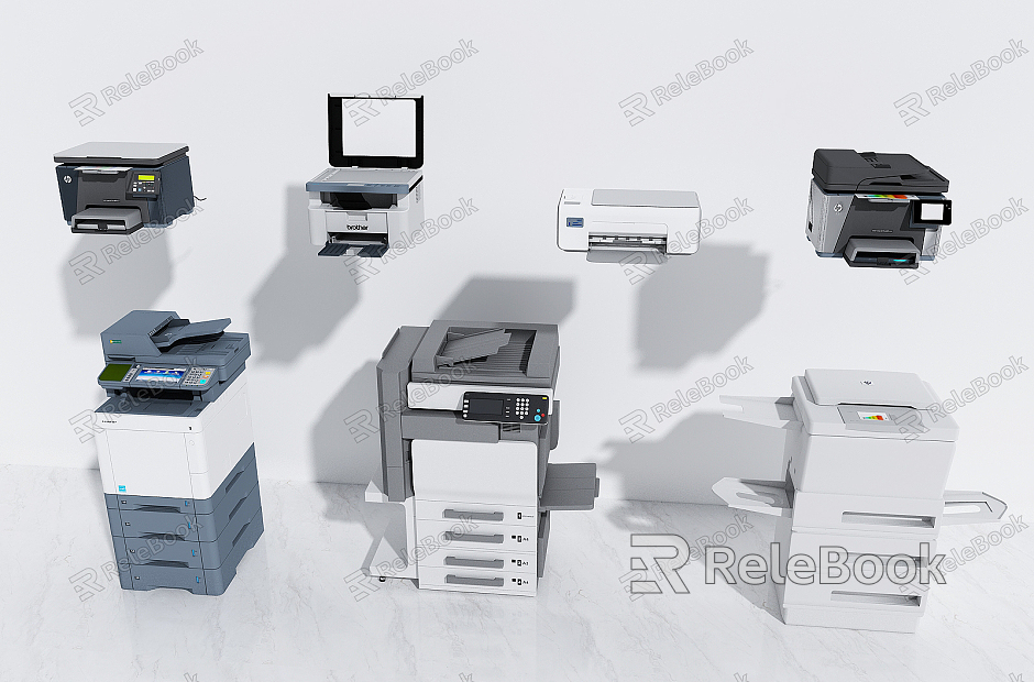 Modern printer copier printing room model