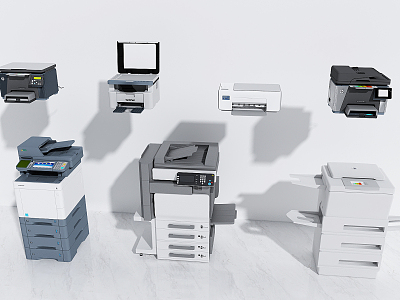 Modern printer copier printing room model