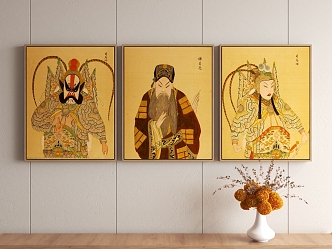 New Chinese Decorative Painting Figure Peking Opera Hanging Painting 3d model