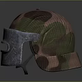Camouflage Painted Military Helmet With Metal Face Shield And Straps