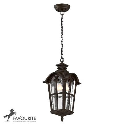 Outdoor Hanging Lantern With Black Metal Frame And Glass Shade 3d model