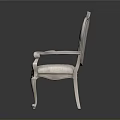 Elegant Classic Armchair with Tufted Backrest Carved Legs and Light Upholstered Seat