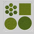 Decorative Green Plant Wall With Hexagons Square And Circular Textured Components