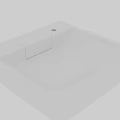Modern White Square Washbasin with Smooth Surface and Faucet Hole