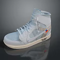 Nike High Top Light Gray Sneakers With Air Logo And Cream Sole Design