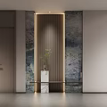 Modern Foyer Hallway Interior Design With Lighting Artwork Marble Statue And Decor