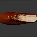 Red Suede Casual Shoes with Orange Laces and Light Colored Flat Sole