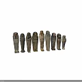 Ancient Egyptian Sarcophagi Collection With Intricate Carvings And Ornate Designs