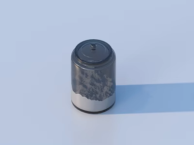 Modern Metal Storage Jar With Lid And Transparent Body For Home Use 3d model