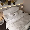 Modern Background Double Bed Double Bed 3d model