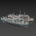 Two Ships Featuring Modern Blue Hull and Rusty Vintage Structure with Decks
