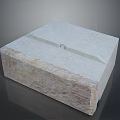 Natural Stone Square Block With Textured Surface And Circular Hole 3d model