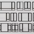 Various Modern Casement Windows With Black Frames Multiple Designs And Glass Panels 3d model