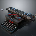 Vintage Mechanical Typewriter With Classic Design And Metal Keyboard Components