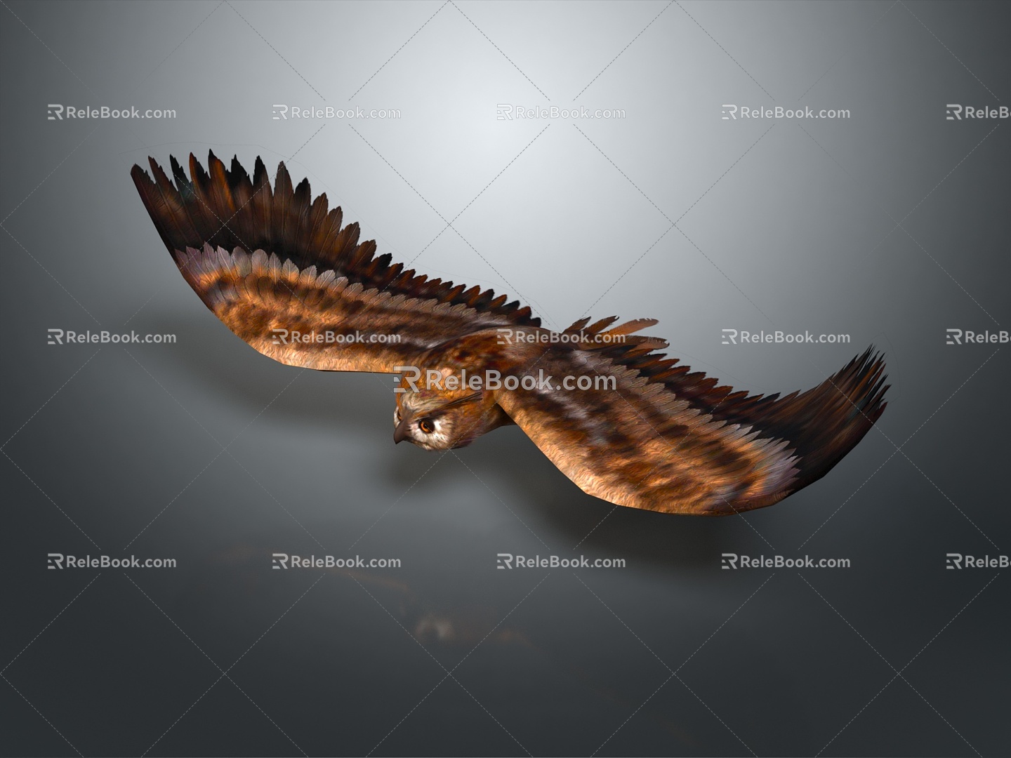 Modern owl grimaces owl long-eared owl 3d model