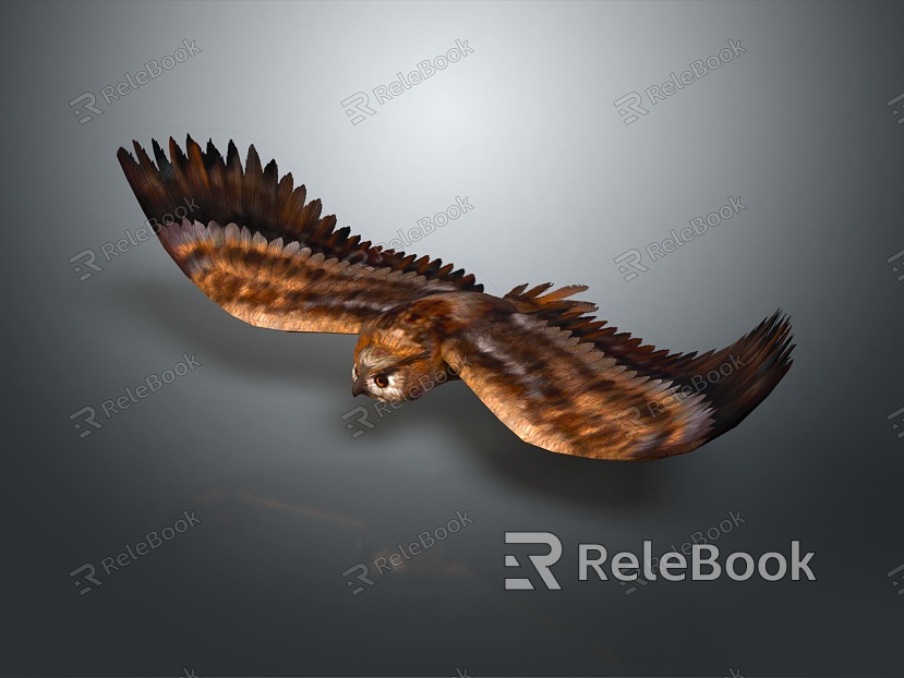 Modern owl grimaces owl long-eared owl model