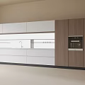 Modern Open Concept Kitchen Sideboard With White Cabinets And Countertop Storage 3d model