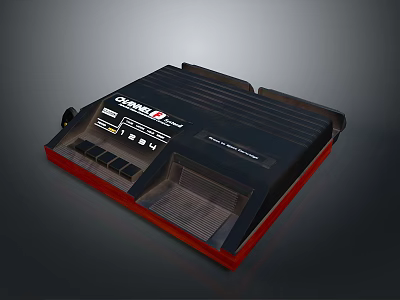 Champion Retro Computer Device Featuring Black Red Design And Control Panel 3d model