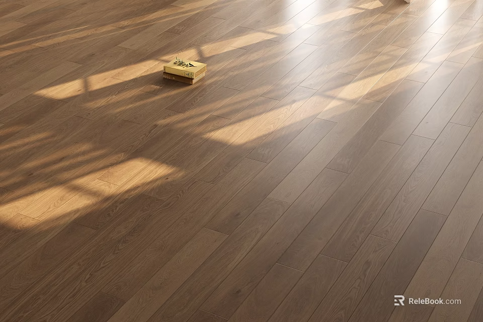 Natural Wooden Flooring With Sunlight Shadows Small Wooden Box And Warm Grain Texture 3d model 