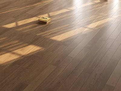 Natural Wooden Flooring With Sunlight Shadows Small Wooden Box And Warm Grain Texture 3d model