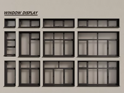 Multiple Black Casement Windows Various Modern Designs In Window 3d model