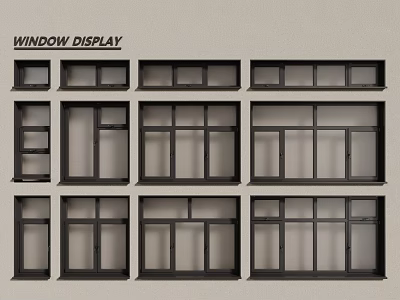 modern windows aluminum alloy windows casement windows floor-to-ceiling windows 3d model