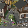 Traditional Chinese Guesthouse Building With Stone Walls Wooden Elements And Lush Greenery