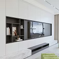 Modern Living And Dining Room Interior With White Walls Sofa Green Stool And Window Curtains