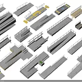 Various Staircase Designs With Different Structures And Materials For Architectural Use 3d model