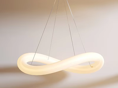 Modern White Infinity Shape Chandelier With Sleek Design And Soft Glowing Light 3d model