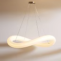 Modern White Infinity Shape Chandelier With Sleek Design And Soft Glowing Light 3d model