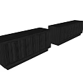 Modern Black TV Stand With Geometric Pattern Drawers And Sturdy Wooden Base