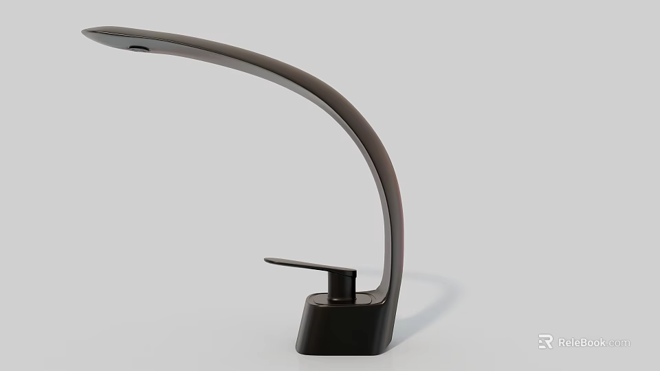Sleek Modern Curved Arch Design Matte Black Faucet With Single Handle 3d model 