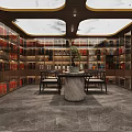 Luxurious Wine Cellar Interior With Wooden Racks And Marble Table Storage Design