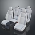 White Leather Public Chairs In Modern Design For Vehicle Seating With Multiple Units