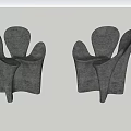Modern Black Single Sofa With Unique Curved Design And Comfortable Fabric