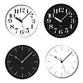 Clock combination round clock wall clock 3d model