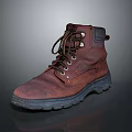 Brown Leather Work Boots Featuring Thick Sole And Durable Laces Design