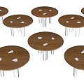 Italian Style Minimalist Marble Dining Table Creative Black Walnut Round Table Minimalist Round Table Nordic Style Marble Solid Wood Dining Table Round Creative Round Table 3d model