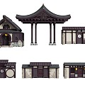 pavilion chinese style building ancient building chinese style japanese style ancient building assets japanese style roof japanese style shop japanese style building accessories ancient building 3d model