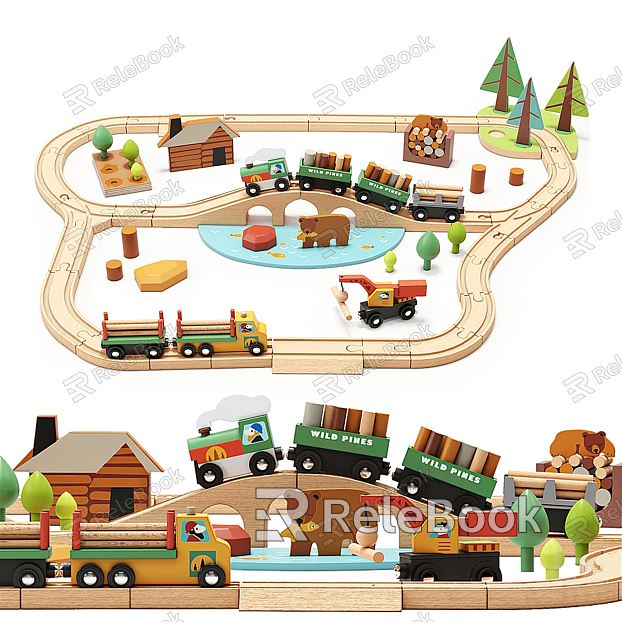 Modern Toys Children Train Toys model