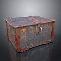Rustic Vintage Metal Storage Trunk With Aged Finish For Household Organizing And Decor