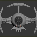 Detailed TIE Fighter Model Kit With Wing Structure And Engine Components