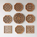 Middle-ancient style carved hollow window solid wood window lattice window landscape wall lattice window openwork window 3d model