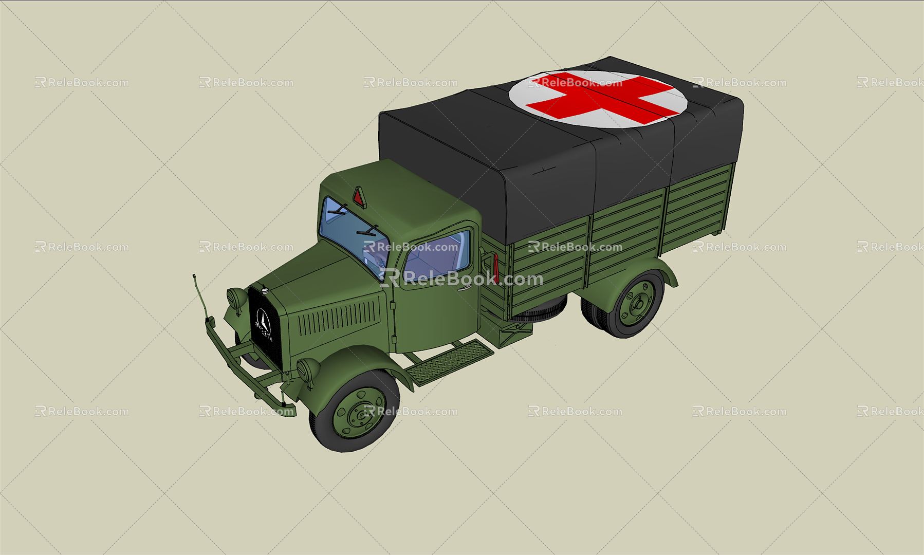 Modern Military Vehicle Military Green Leather Vehicle 3d model