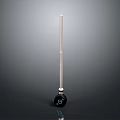 Vertical Metal Pipe with Black Base White Gauge in Sleek Modern Design on Dark Background
