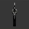 Silver Revolver With Black Grip And Detailed Metal Design Features