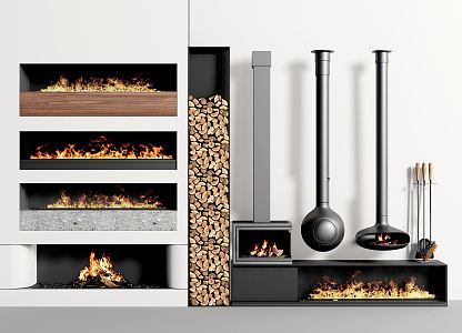 Modern Fireplace Electronic Fireplace 3d model