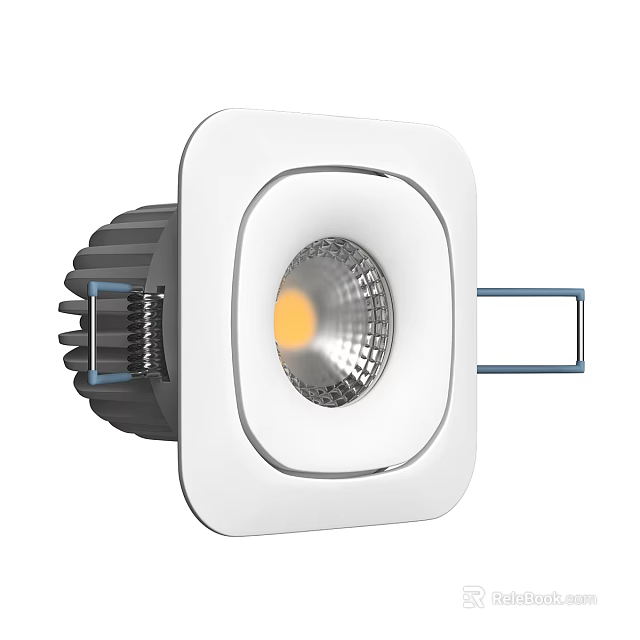 Modern White Square LED Downlight Spotlight With Recessed Mounting Lens And Bracket 3d model 