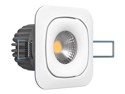 Modern White Square LED Downlight Spotlight With Recessed Mounting Lens And Bracket 3d model